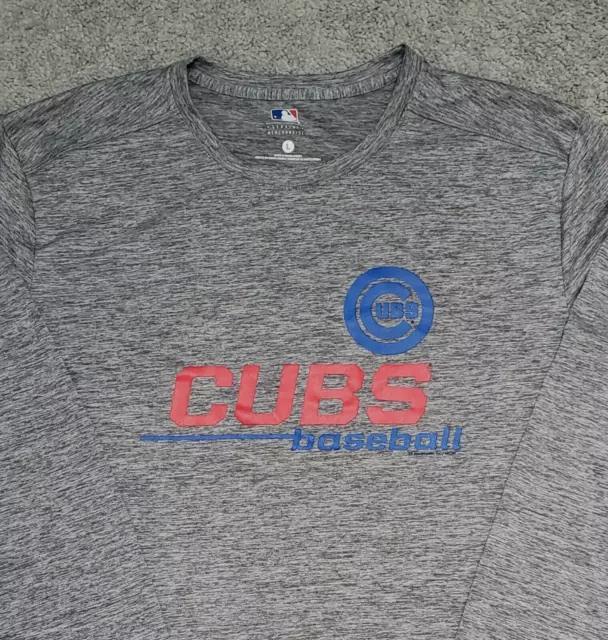 MBL Chicago Cubs Baseball Men's Size L Gray Long Sleeve T-Shirt