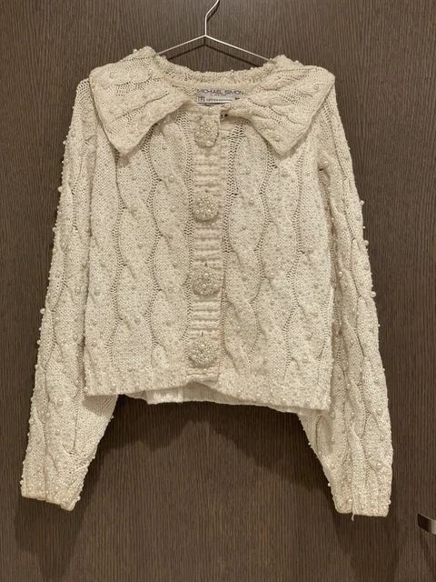 Vintage Michael Simon Pearl Knit Sweater Women’s Pearl Detail Sweater