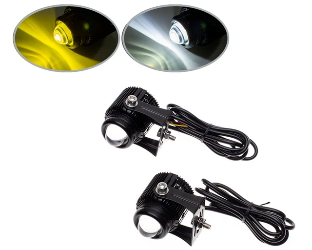 Phare Auxiliaire LED 72W Pour Harley Et Autres Motos - 49mm, 5 Modes, étanche, Noir