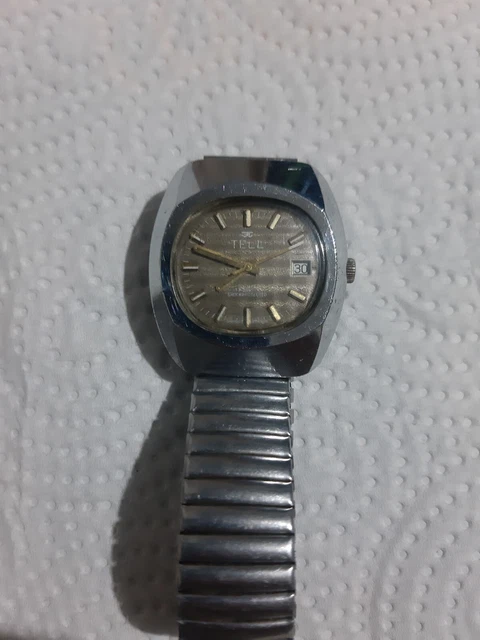 Montre Mécanique Vintage Tell Suisse 15 Bijoux - Cadran 33mm, Remontage Manuel, Acier, Numéro 862232
