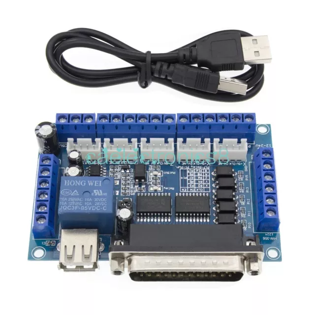 5 axis CNC Breakout Board with optical coupler for Stepper Motor Driver MACH3 CA