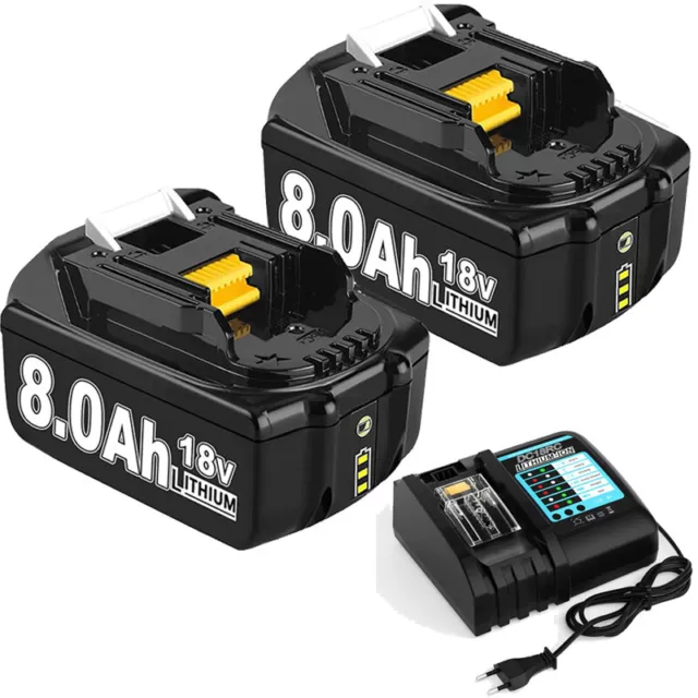 4X 18V/ 8Ah Akku für Original Makita BL1860B BL1850B BL1830 6,0Ah / Ladegerät DE