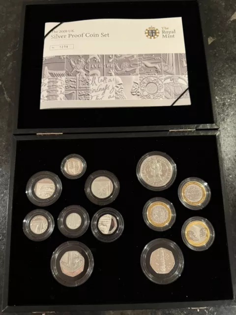 2009 Silver Proof Annual Coin Set with Kew Gardens Fifty Pence