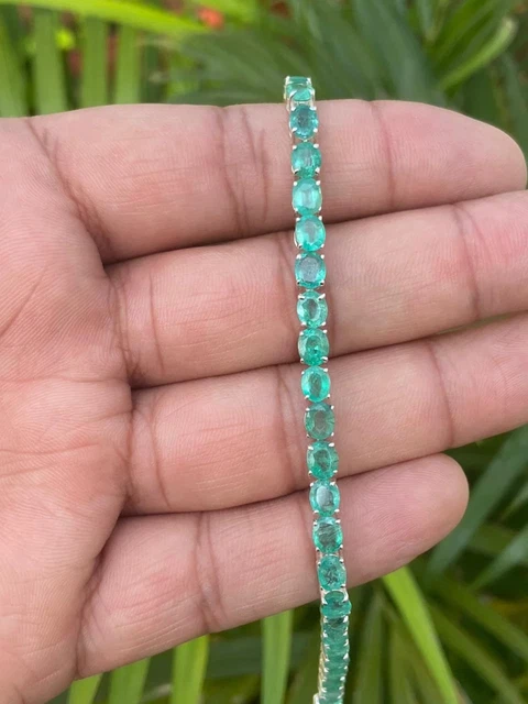 Bracelet Tennis En Argent 925 Avec Opales Bleues D'Éthiopie - Pièce Unique Artisanale