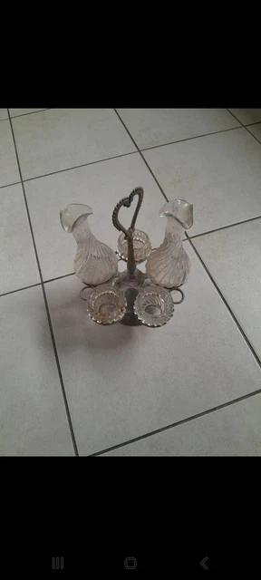 Vinaigrier Ancien Napoléon III – Service De Table En Terre De Fer, élégant Et Patiné