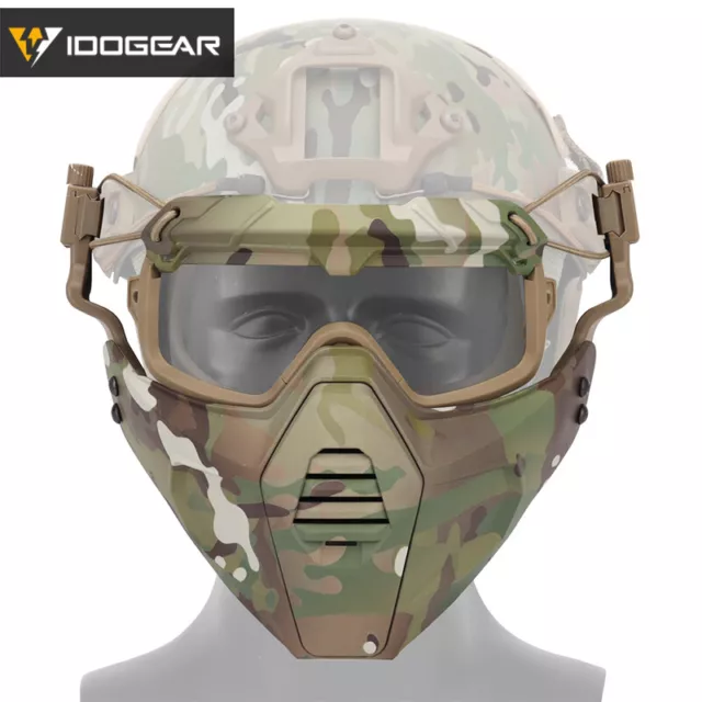 IDOGEAR Taktische Halbschnelle Maske & Taktische Brille Set für OC Stil Militär