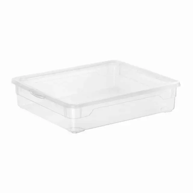 Caja de almacenamiento Rotho "Clear Box" 2l con tapa, 19 x 16,5 x 9 cm