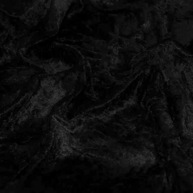 Crushed Velvet Craft Dress Fabric-Black 150cm wide Sold per Metre