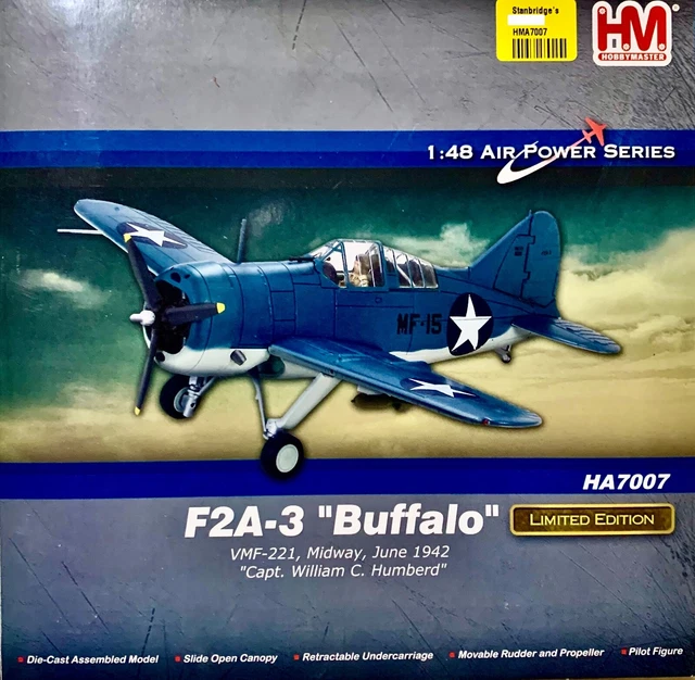 F2A3 BUFFALO MIDWAY, June 1942 Hobby Master 148 Scale Ltd