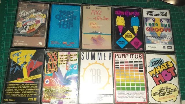 10 X '80s Compilation Cassette Tapes