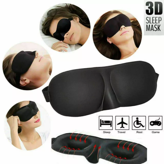 3D Viaje Dormir Ojo Máscara Acolchado Suave Tonos Funda para Antifaz Ayud <