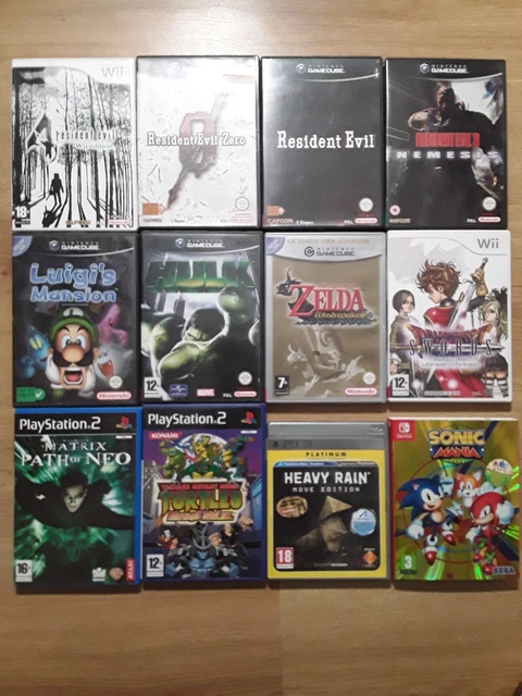 lot de jeux video gamecube wii switch ps2 ps3 × 16