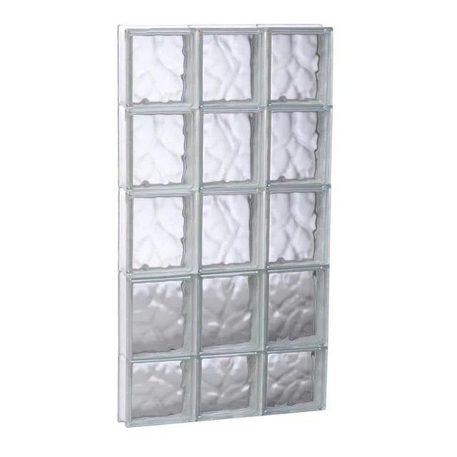 Clearly Secure Glass Block Window 17.25" x 36.75" Frameless Wave Non-Vented