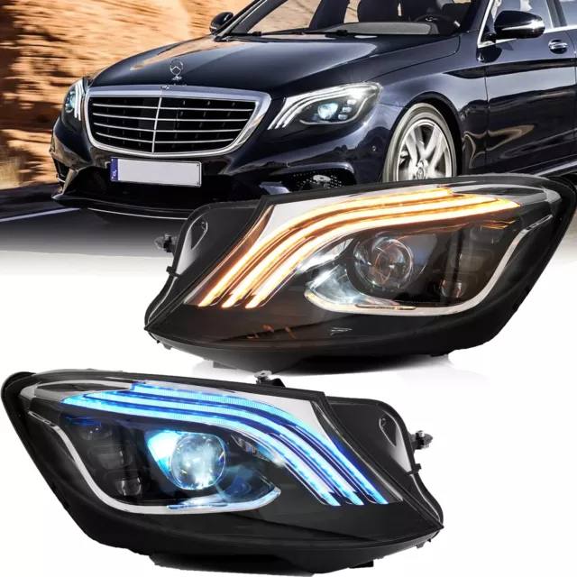 VLAND Full LED Headlights For 2014-2017 Mercedez Benz W222 S-Class Animation Set