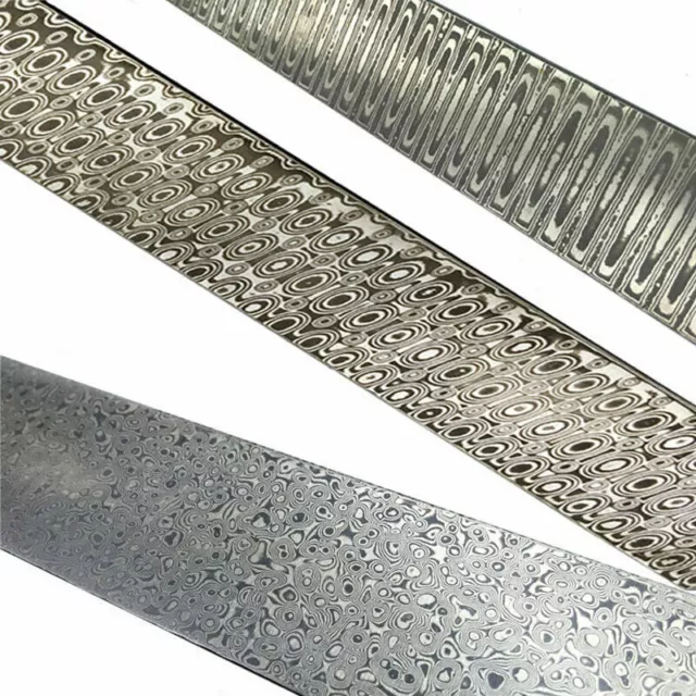 Damascus Stainless Steel Twist Blank Billet Bar Rod for Knife Making 3 Sizes 2