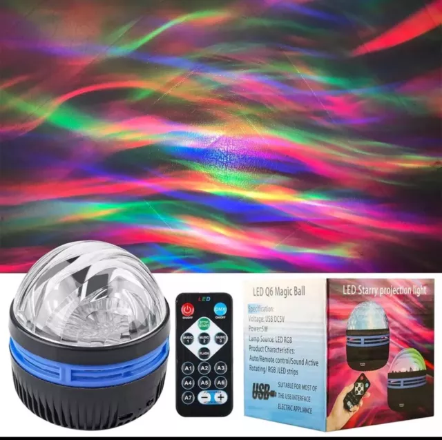 Mini Disco Ball Projector Rechargeable Sound Activated Party Ceiling Star Lights