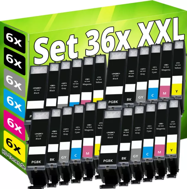 36 XL TINTE PATRONEN für CANON PIXMA MG6350 MG7150 MG7550 IP8750 Grau CLI551GY