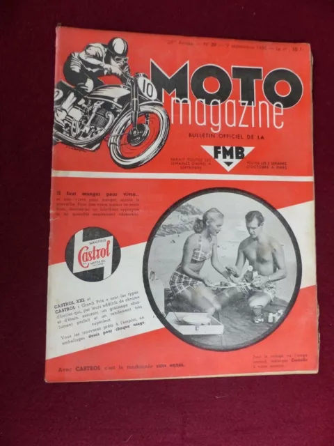 revue :  MOTO MAGAZINE   belgique  n° 29 du  9 septembre 1950