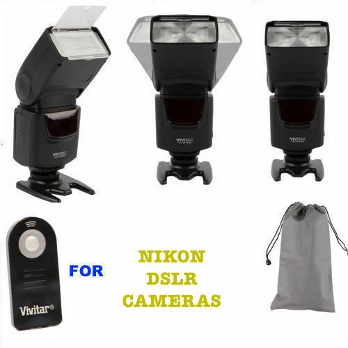 Pro Flash Led/Xenon Bounce Zoom Swivel For Nikon D3400 D5600 Same Day Shipping