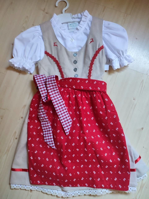 Sottogonna in lino-viscosa per bambini con ricamo cervo rosso 2