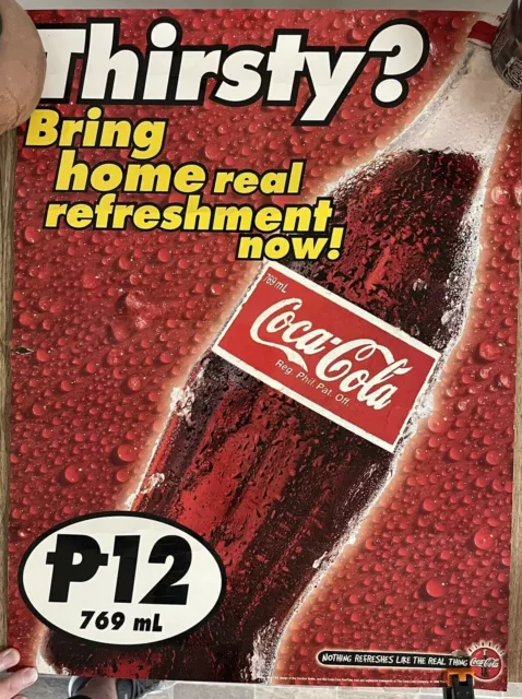 Coca Cola Poster Thirsty? P12 Vintage Poster Philippines 24 x 18