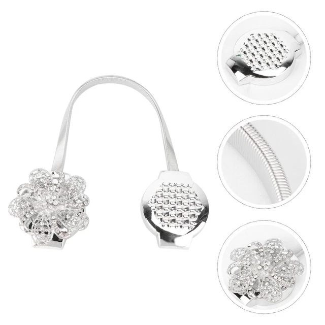 Metal. Curtain Buckle Rhinestone Tieback Magnetic Holdbacks