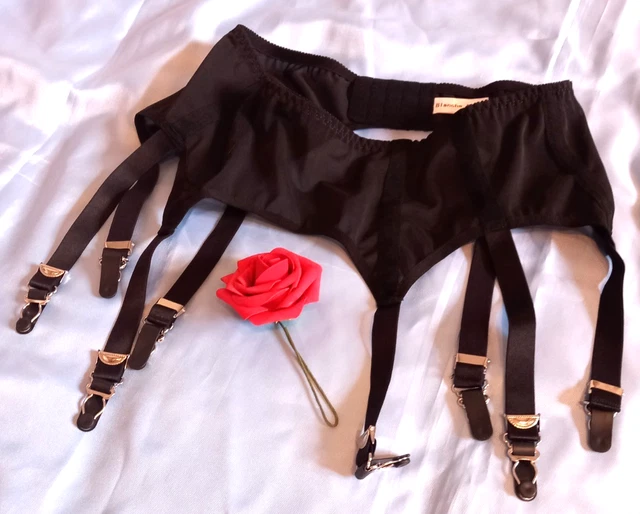 Ensemble Jarretelles Et String ROSVAJFY - Dentelle Noire - 4 Clips Réglables - Style Sensuel
