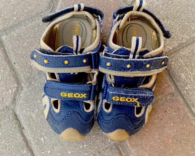 GEOX RESPIRA BOYS/GIRLS ZAC JR CLOSED TOE SANDAL NAVY BLUE Size 9 US