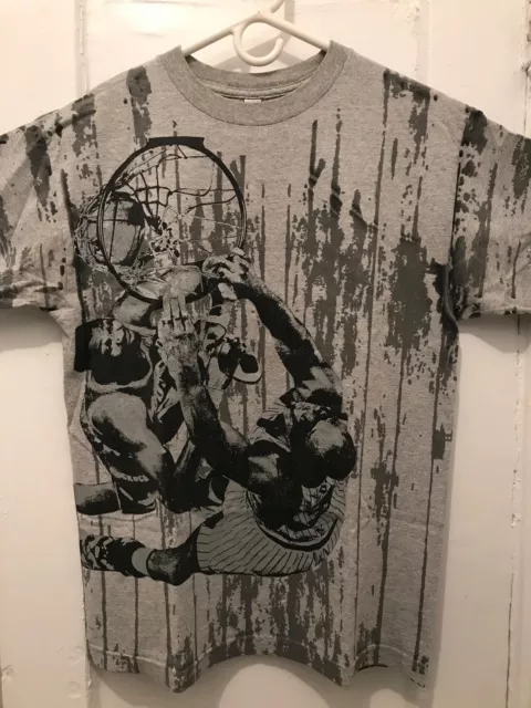 Lemar & Dauley Shaq Attack T-Shirt Grey/Chrome/Black Size Medium (USED)