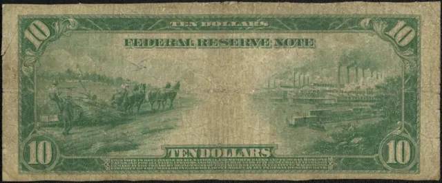 1914 $10 Ten Dollar Red Seal New York Federal Reserve FRN Note Fr#893B 2