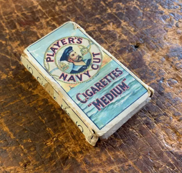 Vintage Players Navy Cut 10 Medium Cigarettes Packet 1930's Made in England