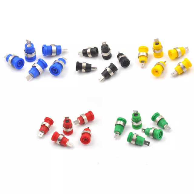 5Pcs 4mm Banana Plugs Female Jack Socket Plug Wire Connector 5 Colo_-_