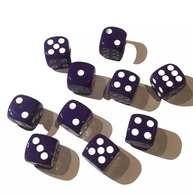 10 Würfel Violett je 16 mm Qualitäts Knobel Spielwürfel Kniffel Würfelspiel Neu