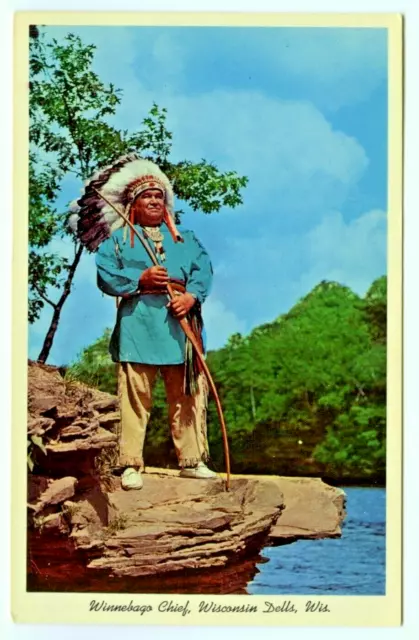 Winnebago Indian Chief Wisconsin Dells Postcard