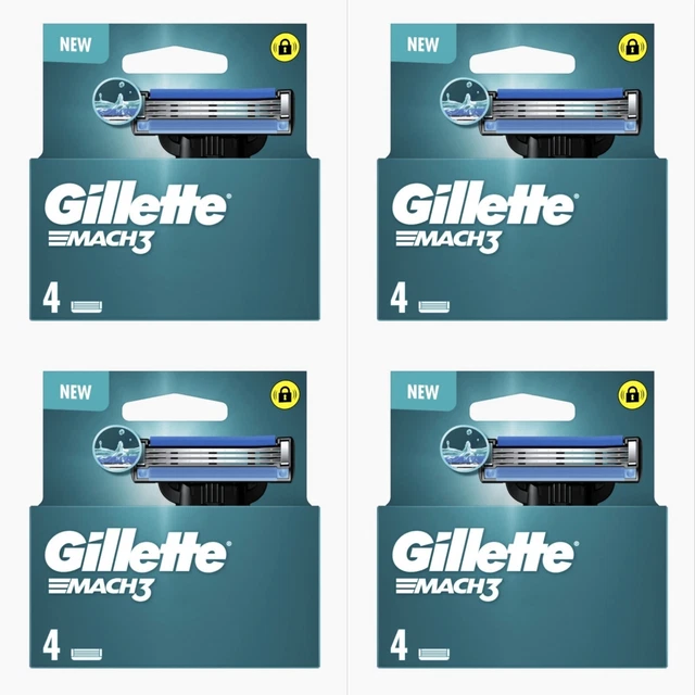 4 Pack De 4 Lames De Rasoir Gillette Mach3 ( 16 Recharges )