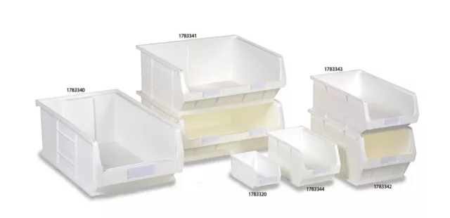 10 pcs  - RS PRO 12.8L White PP Semi-open Fronted Container, 182mm x 350mm x 205