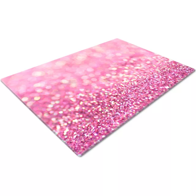 Glass Chopping Cutting Cutting Board Work Top Saver Large Pink Glitter Effect