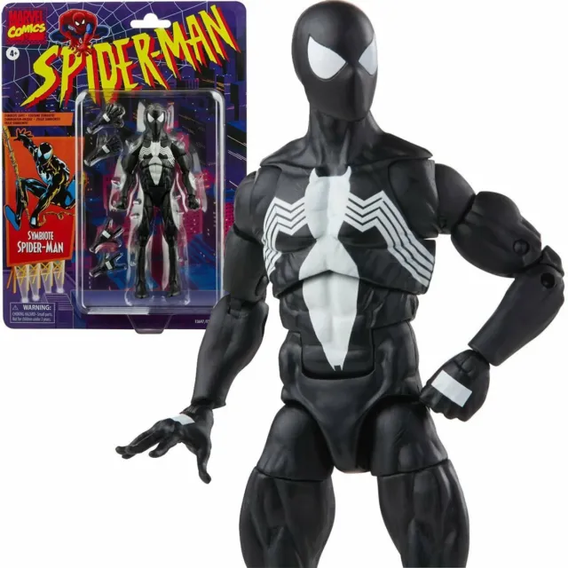 Spider-Man Marvel Legends Retro Series 6-inch Symbiote Black Suit Action Figure