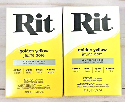 Tela de nailon de lana de algodón amarillo dorado RIT 1/8 OZ (2 cajas)