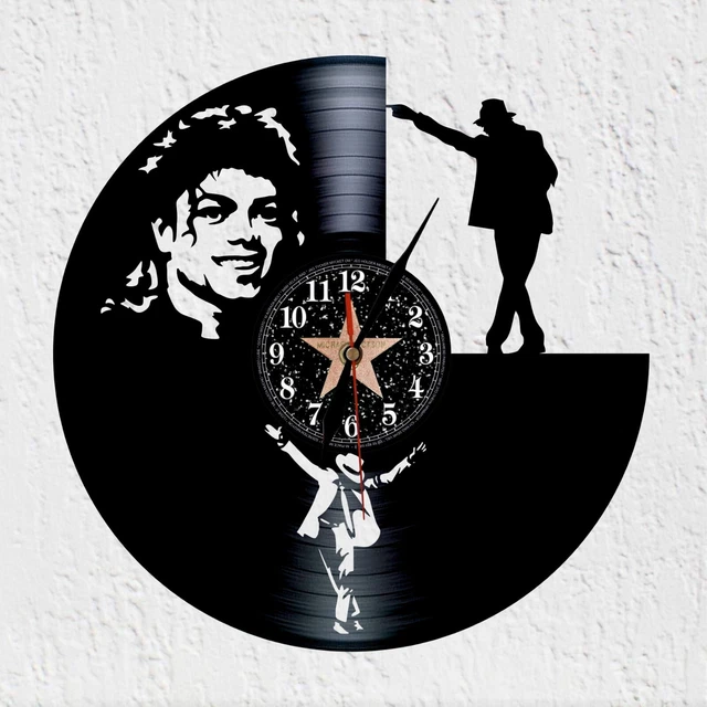 RELOJ DE PARED de disco de vinilo Silueta Rey del Pop decoracion - Main Image