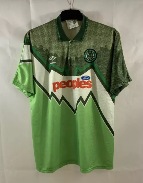 1991/92 CELTIC Vintage Umbro Home Football Shirt Jersey (M) Nicholas Tom  Boyd