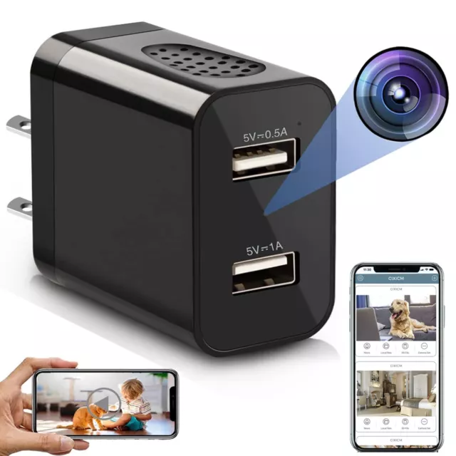 Spy Camera Hidden Camera - WiFi Hidden Camera Charger with Remote View- HD 10