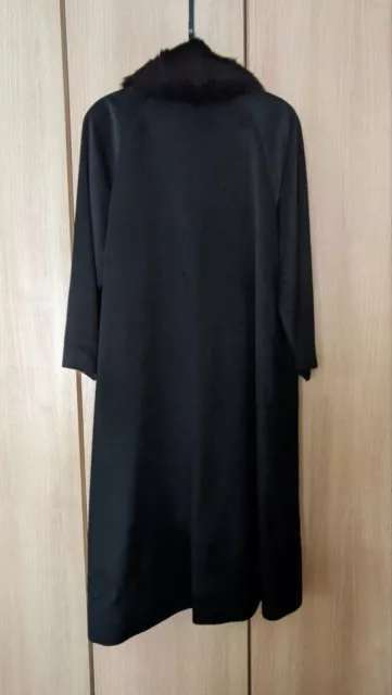 SAGA FOX WOMEN'S 100% Cashmere Collared Long Coat Black Size 7 Luxury ...