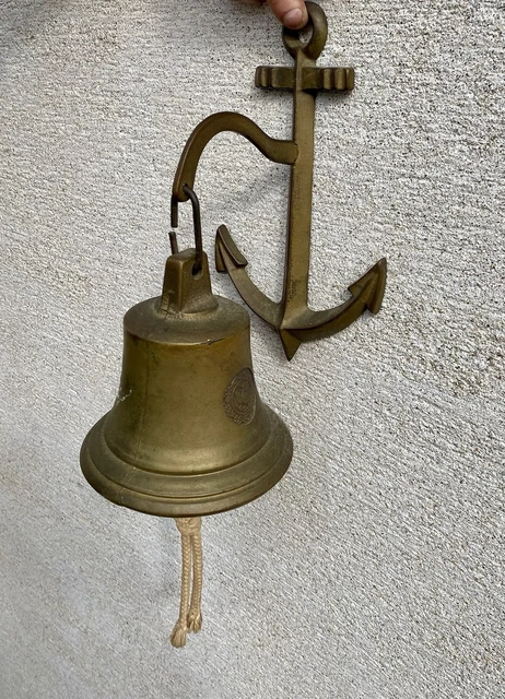 Cloche De Bateau En Laiton Poli - 27,9 Cm De Hauteur, Décoration Maritime Vintage, Pour Intérieur, Bar, Pub