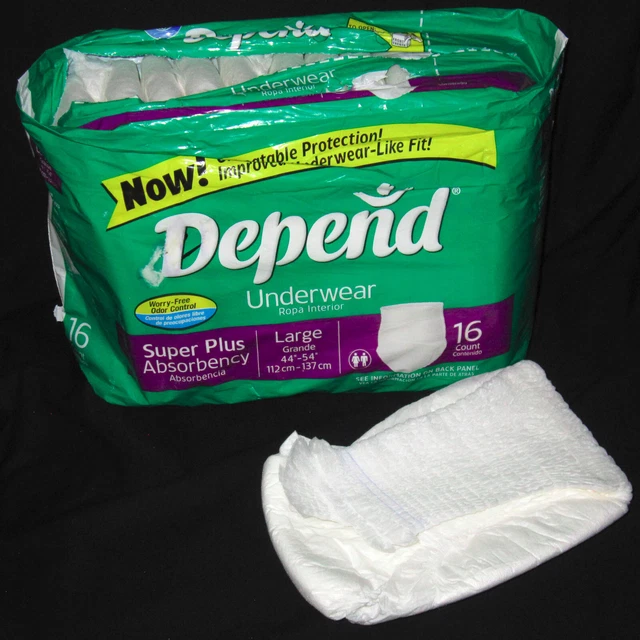 2004 VINTAGE DEPEND Underwear Adult Diapers Package of 14 Super Plus