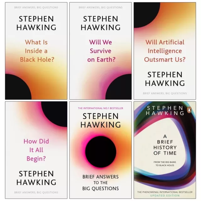 Stephen Hawking Collection 6 Books Set A Brief History Of Time, Brief Answers