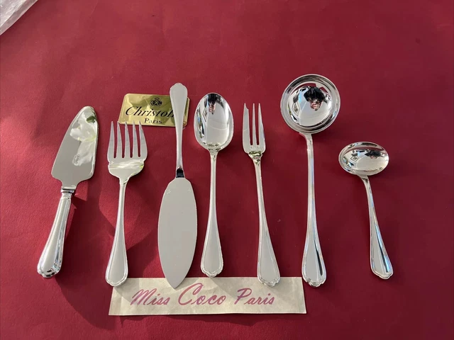 Set De Ménagère Christofle ARGENTIA - 120 Pièces - Métal Argenté - Coffret Neuf - Très Bel état