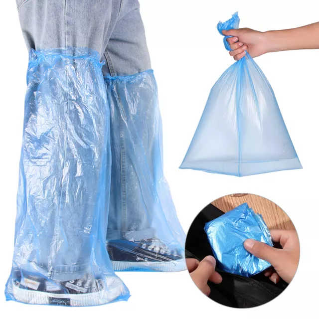 Good Quality High-Top Disposable Rain Shoe Covers Anti-Slip Waterproof Plastic