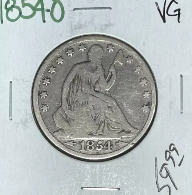 1854-O Seated Liberty Silver Half Dollar ~ Vg ~Nice Coin~