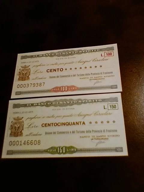 Miniassegni Banco Di Santo Spirito - Lotto Ml1530 (N. 2 Emissioni)